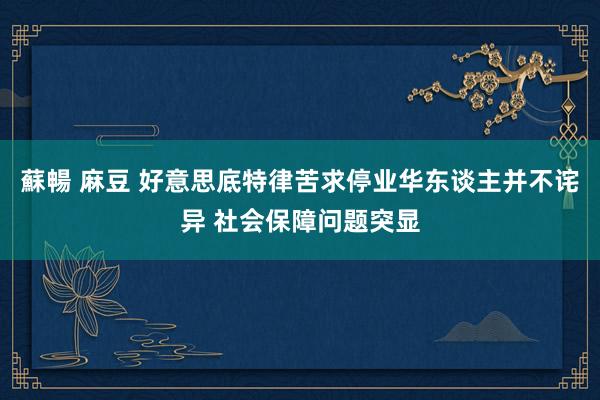 蘇暢 麻豆 好意思底特律苦求停业华东谈主并不诧异 社会保障问题突显