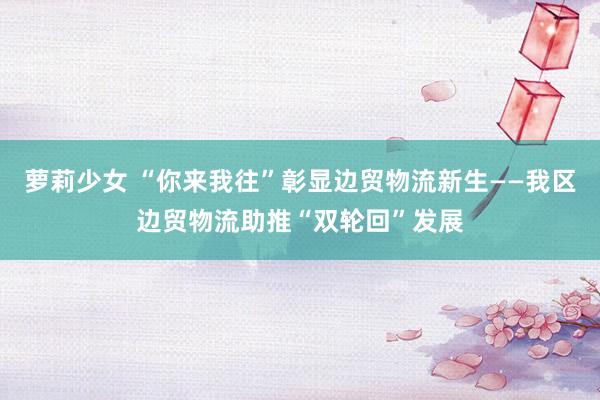 萝莉少女 “你来我往”彰显边贸物流新生——我区边贸物流助推“双轮回”发展