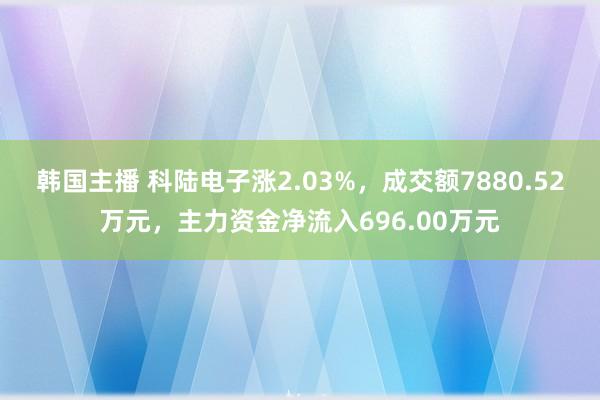 韩国主播 科陆电子涨2.03%，成交额7880.52万元，主力资金净流入696.00万元